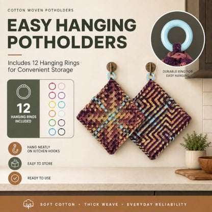 SOOHAOLISS 288PCS Cotton Loops for Potholders 7" with 12 Neutral Colors - color: 7‘’ 288pcs in 12 Neutral Colors