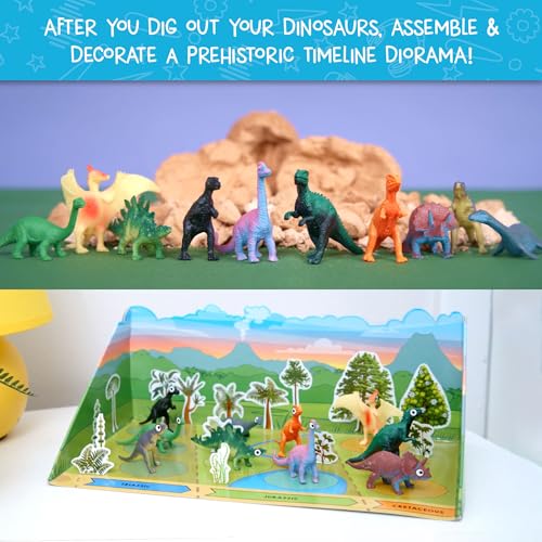 Wow in the World Dino DIG & Diorama | 10 Dig-Out Plaster Dinosaur Eggs, Prehistoric DIY Diorama, Companion Audio Content, Bonus Reusable Science Tool, STEM Toy for Kids 4+ by Thames & Kosmos