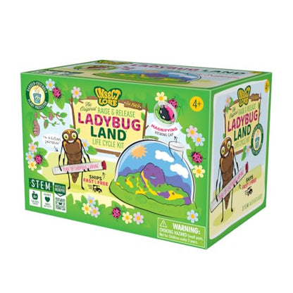 Insect Lore Ladybug Land with Prepaid Voucher - Redeem Voucher for 10-15 Native Ladybug Larvae - Diorama Style Ladybug Habitat for Kids - Observe, Raise, & Release Adult Ladybugs