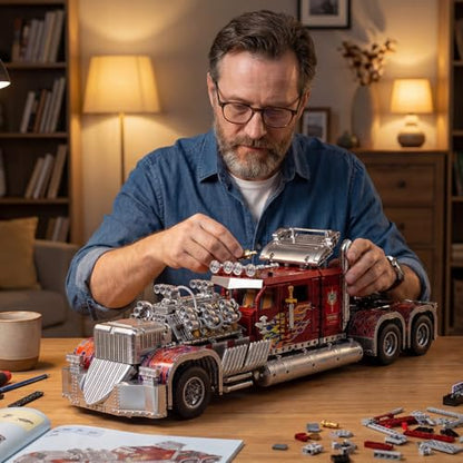 TH-24 Semi Truck and Trailer Model Car Building Set for Adults 3485 Pcs - style: TH-24 Semi Truck