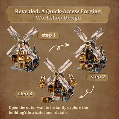 PANTASY Steampunk Windmill Workshop Building Set for Adults - size: Windmill Workshop