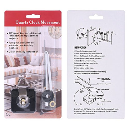 Hicarer 28 mm Quartz Clock Movement Long Shaft Repair Kit for Watch Parts (White) - color: White