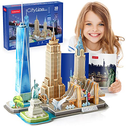 3D Puzzles for Kids Ages 8-10 Arts Crafts for Kids Ages 8-12 New York Cityline 3D Architecture Crafts for Girls Ages 8-12, Toys Gifts for 8 Year Old Girls Gifts for 10 Year Old Girl Building Model - style: 1 CITY LINE NEW YORK