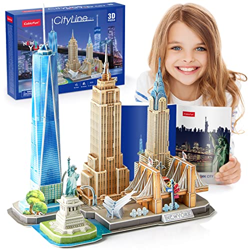 3D Puzzles for Kids Ages 8-10 Arts Crafts for Kids Ages 8-12 New York Cityline 3D Architecture Crafts for Girls Ages 8-12, Toys Gifts for 8 Year Old Girls Gifts for 10 Year Old Girl Building Model - style: 1 CITY LINE NEW YORK