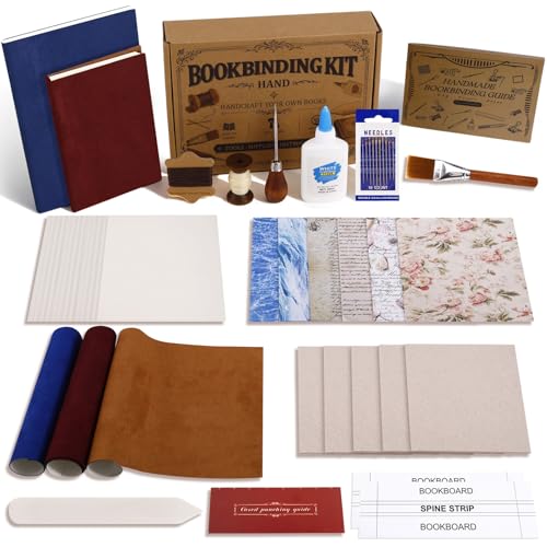 FOGWOWO 87 Pcs Book Binding Kits,Book Making Kit Tools with Video Tutorials - color: Bookbinding Kit-A