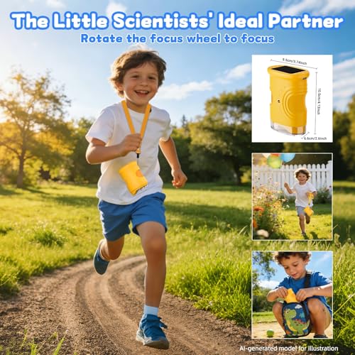 1000X Handheld Digital Microscope for Kids, STEM Educational Toy - color: Orange