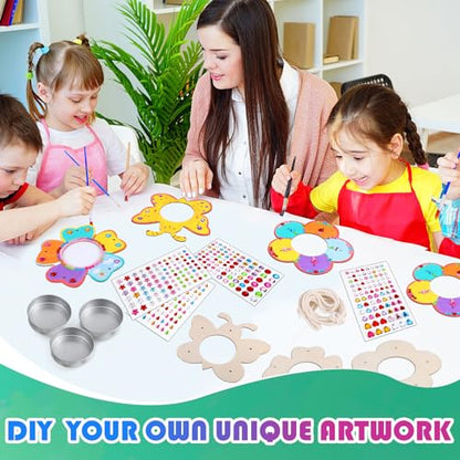 Czlotyh 12 Pack Bird Feeder Craft Kits Bulk with Stainless Steel Bowls DIY Your Own Unfinished Wooden Birdhouse Outdoor Ornaments Party Favor Easter Gifts Spring Crafts for Nature Loving Kids
