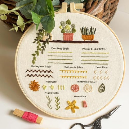 Myfilicity Embroidery Beginners Stitch Practice kit, 3 Embroidery Starter Kits, Learn 30 Different Stitching Techniques for Craft Enthusiasts to Hand-Stitch Fabric and Learn Embroidery Skills… - color: 30 Stitch Practice Kit