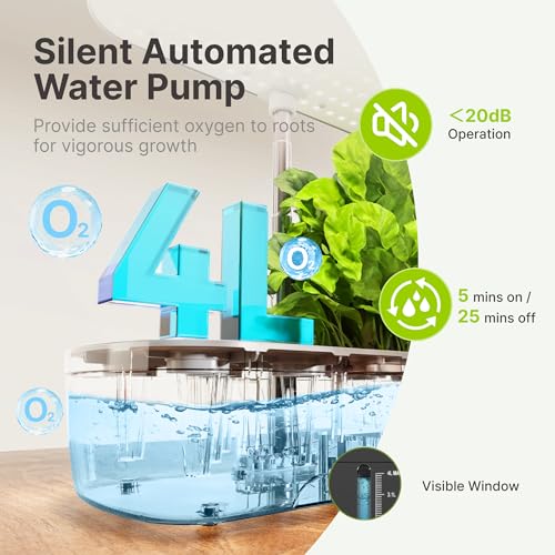SUNCOZE Hydroponics Growing System, 12 Pods, 12.4 in Adjustable Height - color: Black