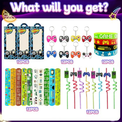 110PCS Video Game Party Favors, Gamer Goodie Bag Stuffers and Supplies - style: Video Game