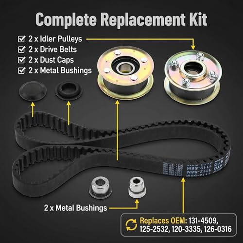 Idler Pulley Belt Kit 131-4509 120-3335 for Toro TimeMaster 30" - size: 131-4529