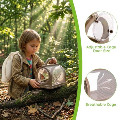 9 Pcs Bug Catcher for Kids, Outdoor Kids Explorer Kit with Magnifying Glass Butterfly Backpack & 6 Bug Catching Accessories, Outdoor Explorer Kit Nature Exploration Toys STEM Gift for Boys Girls 3-12