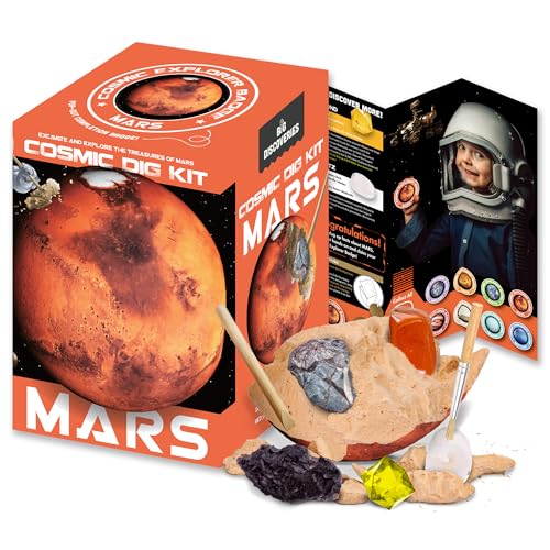 Cosmic Dig Kit by Big Discoveries - Explore the Planets of the Solar System with Gem & Fossil Excavation Kits for Kids | STEM Toy Science Dig Kits with Gemstones for Boys and Girls - style: Mars