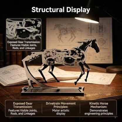 Solar Mechanical Horse, 3D Metal Puzzles for Adults, Automaton Desk Art