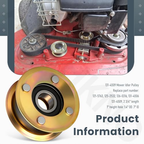 131-4509 125-2532 Mower Idler Pulley & 120-3335 Belt Kit for Toro 30" Deck TimeMaster Tractors 126-0316, 131-4506, 131-4529, 121-5763, Fits Model 20199, 20200, 20975, 20977, 20978, 21199, 21200.etc.
