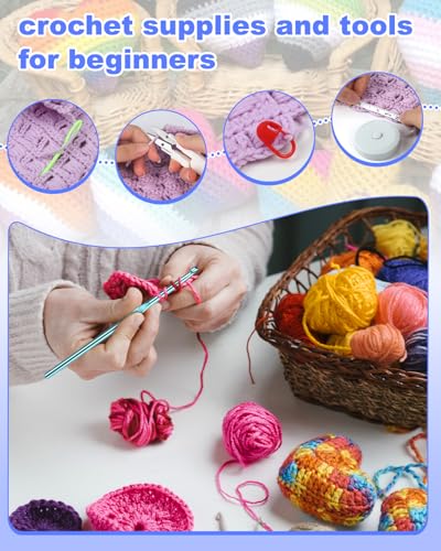 Aeelike Crochet Kits for Beginners Adults Kid, Complete Crochet Set, Pink - color: Pink