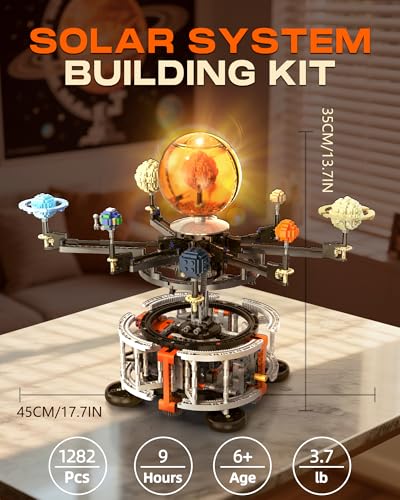 Solar System Building Set, Rotatable Space Toys for Kids, 1282Pcs