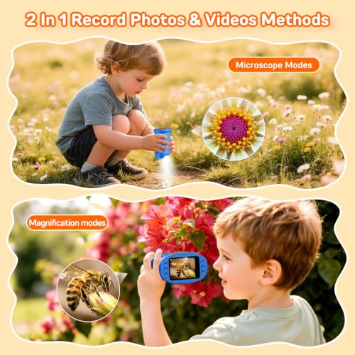 1000X Digital Handheld Microscope for Kids Portable Outdoor Toys & Gifts - color: Blue