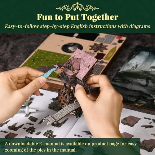 MiniCity Down the Rabbit Hole DIY Book Nook Kit, Miniature Puzzle with LED - color: Down the Rabbit-hole