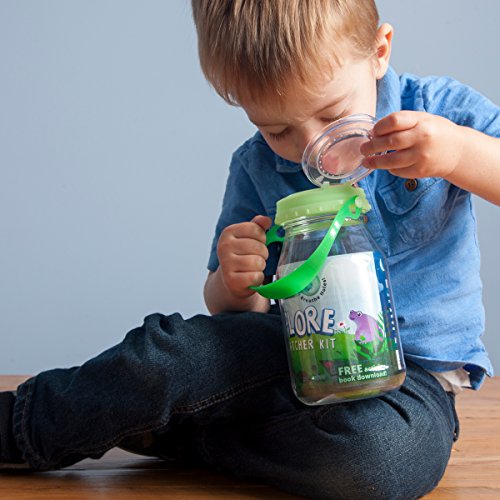 reCAP Kids Explore Plastic Mason Jar Bug Catcher Habitat Kit, Made in the USA, BPA-Free
