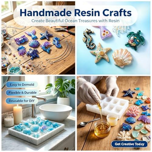 8Pcs Ocean Epoxy Resin Silicone Molds for Casting Keychain Pendant - color: Ocean Animal Resin Mold