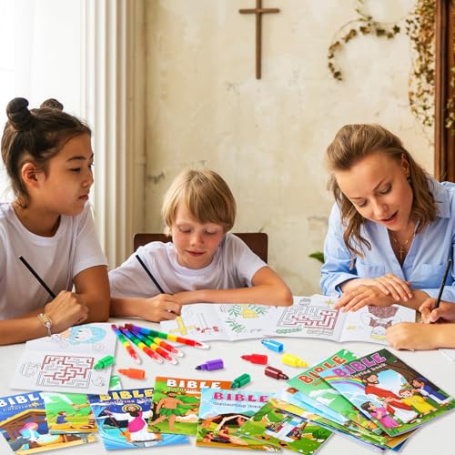 BenLouis 24 Pcs Christian Mini Coloring Books for Kids Party Favors - style: Christian