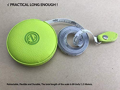 Sewing Tape Measure, Medical Body Cloth Tailor Craft Dieting Measuring Tape, 79 Inch/2 M Dual Sided Retractable Ruler with Push Button Round(1 Pack, Green) - color: Green 1 pack