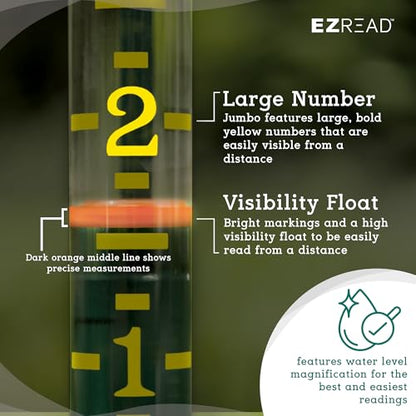 Headwind EZRead 26” Giant Professional Outdoor rain Gauge, USA Made Heavy Duty All Weather Freeze Proof mountable with Float, Red (820-0006) - color: Red, size: 26-Inch