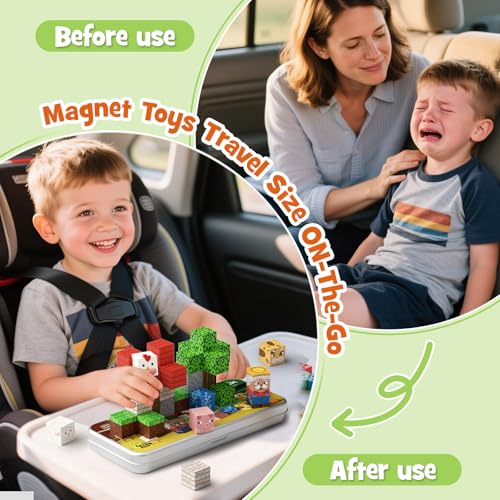 Mini Magnetic Travel Building Blocks: 35 PCS Farm Animals STEM Toys - size: Farm Animals Small - 35PCS