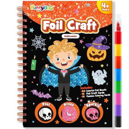 FUNNYB&G Halloween Foil Art Craft Kit for Kids, Birthday Gift Toy for Kids - style: Halloween
