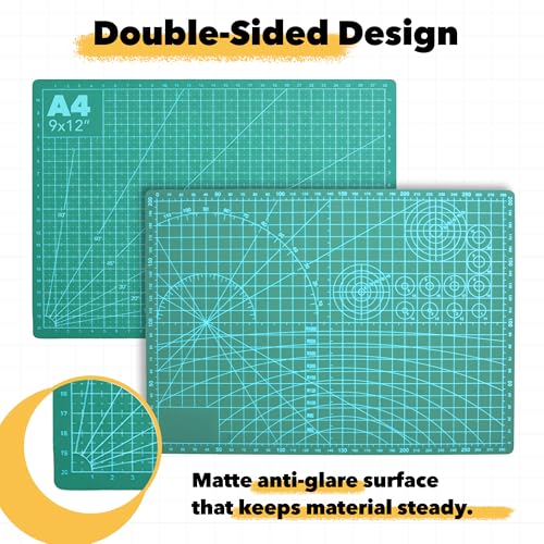 Mandala Crafts Self-Healing Green 9" x 12" A4 Cutting Mat Kit for Sewing - color: Green Combo, size: 9 x 12 Inches Mat Combo
