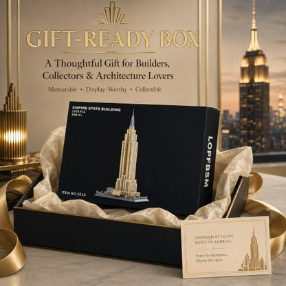 Empire State Architecture Building Blocks Sets New York City Skyline Architecture Model Kits New York Landmark Skycraper Toys Gift for Adults Kids Teens 1559 PCS - style: Empire State