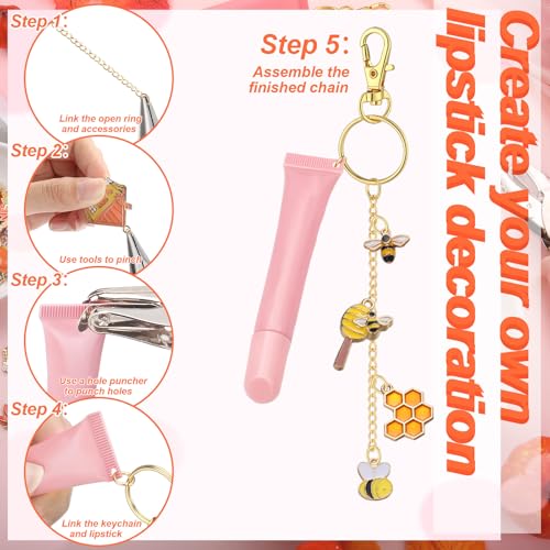 VioraWhite 213 Pcs Fall Theme Lip Gloss Keychain Making Kit - style: Fall Theme