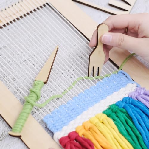 HAND U JOURNEY 12Pcs Weaving Loom Tools Set with 14-Page Guide