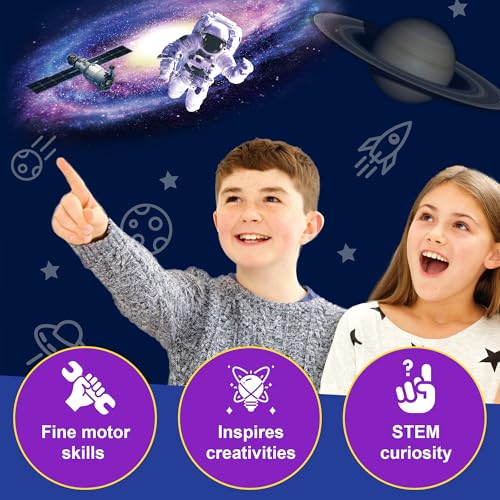 4M - STEAM Space Exploration - Build & Paint Solar System Planetarium Model, Assemble Space Toys Projector with Slides, Includes Glow Stars & Poster - Educational Science Planet Toys Kit, Kids Ages 5+ - style: Space Exploration