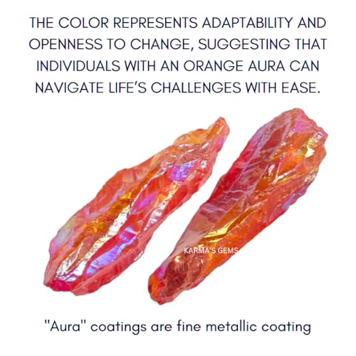 Crystals, Rocks, Jade, Crystals and Healing Stones, Witchcraft Supplies, Healing Crystals, Stones, Healing Stones, Rock Collection, Agate, Raw Stones (Orange Aura Quartz, 2 Pcs) - color: Orange Aura Quartz