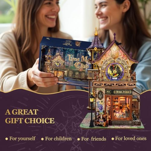Book Nook Kit DIY Miniature House 3D Wooden Puzzle - Time Magic Club - color: Time Magic Club