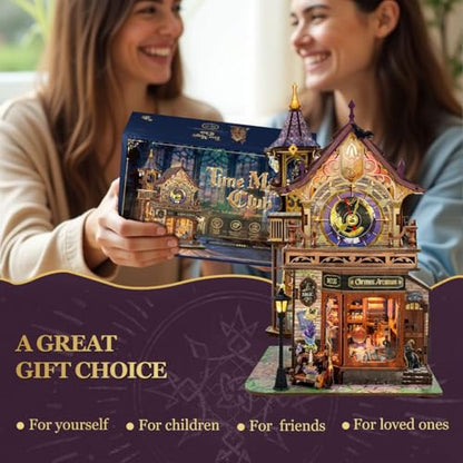 Book Nook Kit DIY Miniature House 3D Wooden Puzzle - Time Magic Club - color: Time Magic Club
