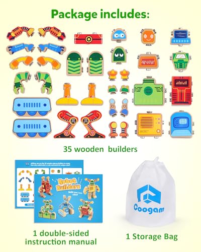 Coogam Fine Motor Building Robot Blocks for 3 4 5 Years Old Kids - style: Robot