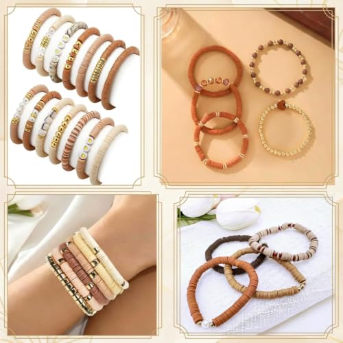 3500pcs 6mm Brown Clay Beads for Bracelets Making - color: Brown