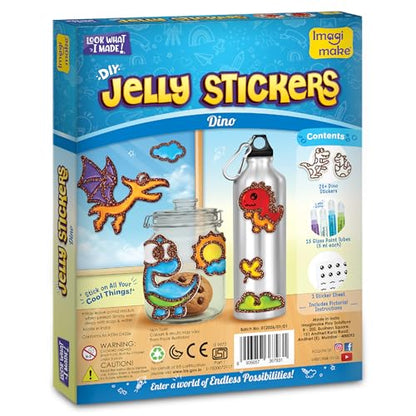 Imagimake DIY Jelly Stickers - Dino, 25+ Stickers, Low-Mess Art Kit - style: Dino