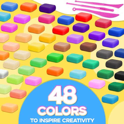 MuseLuxe Air Dry Clay - 48 Colors Modeling Clay Kit - color: 48 Colors