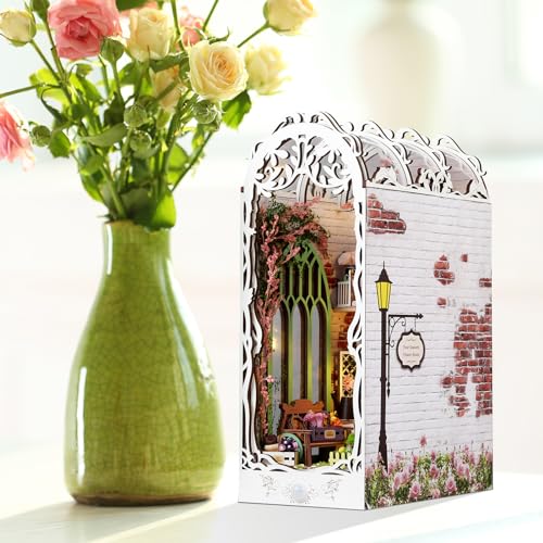 Book Nook Kit, Miniature Kit 3D Wooden Puzzle for Adults, Garden