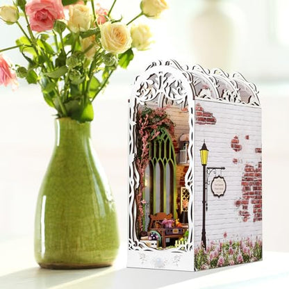 Book Nook Kit, Miniature Kit 3D Wooden Puzzle for Adults, Garden