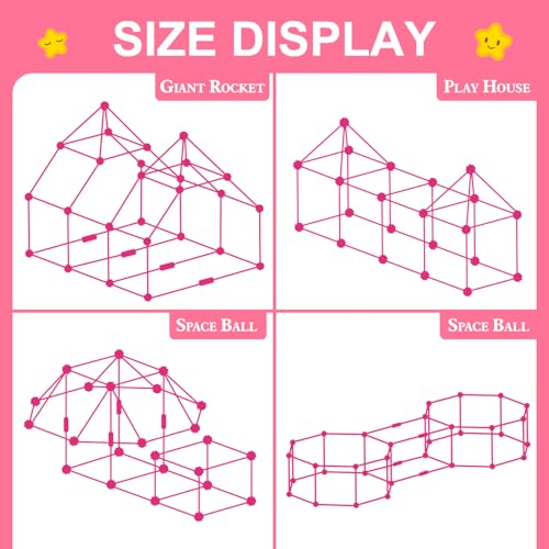 SpringFlower Fort Building Kit for Kids, for Boys and Girls - color: Pink