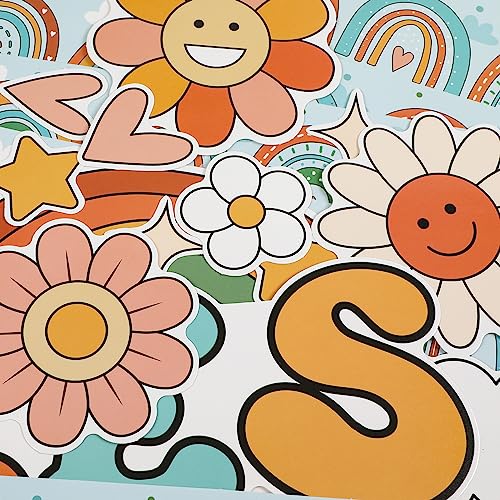 Boho Rainbow Classroom Bulletin Board Decoration Set Welcome Borders Cutouts for Back to School Classroom Door Welcome Bulletin Board Craft Party Home Wall(Be The Reason Someone Smile Today) - style: Be The Reason Someone Smile Today