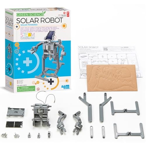4M Green Science Solar Robot Kit, DIY Walking Robot STEM Toy for Kids 5+