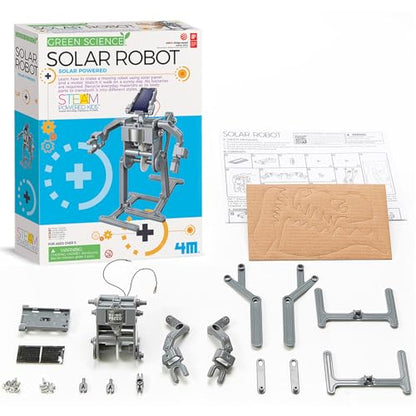 4M Green Science Solar Robot Kit, DIY Walking Robot STEM Toy for Kids 5+