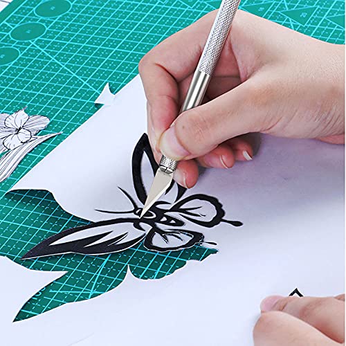 Jneoace Exacto Knife Precision Carving Craft Hobby Knife Kit with 40 PCS Exacto Blades for DIY Art Work Cutting, Hobby, Scrapbooking, Stencil - color: Green