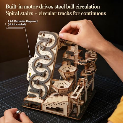 Electric Rolling Ball Maze, 3D Wooden Mechanical Puzzle for Adults Teens 14+ - color: Jw029-318pcs